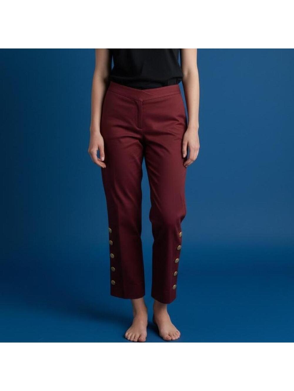 Moschino Couture Red Button Trouser Pants